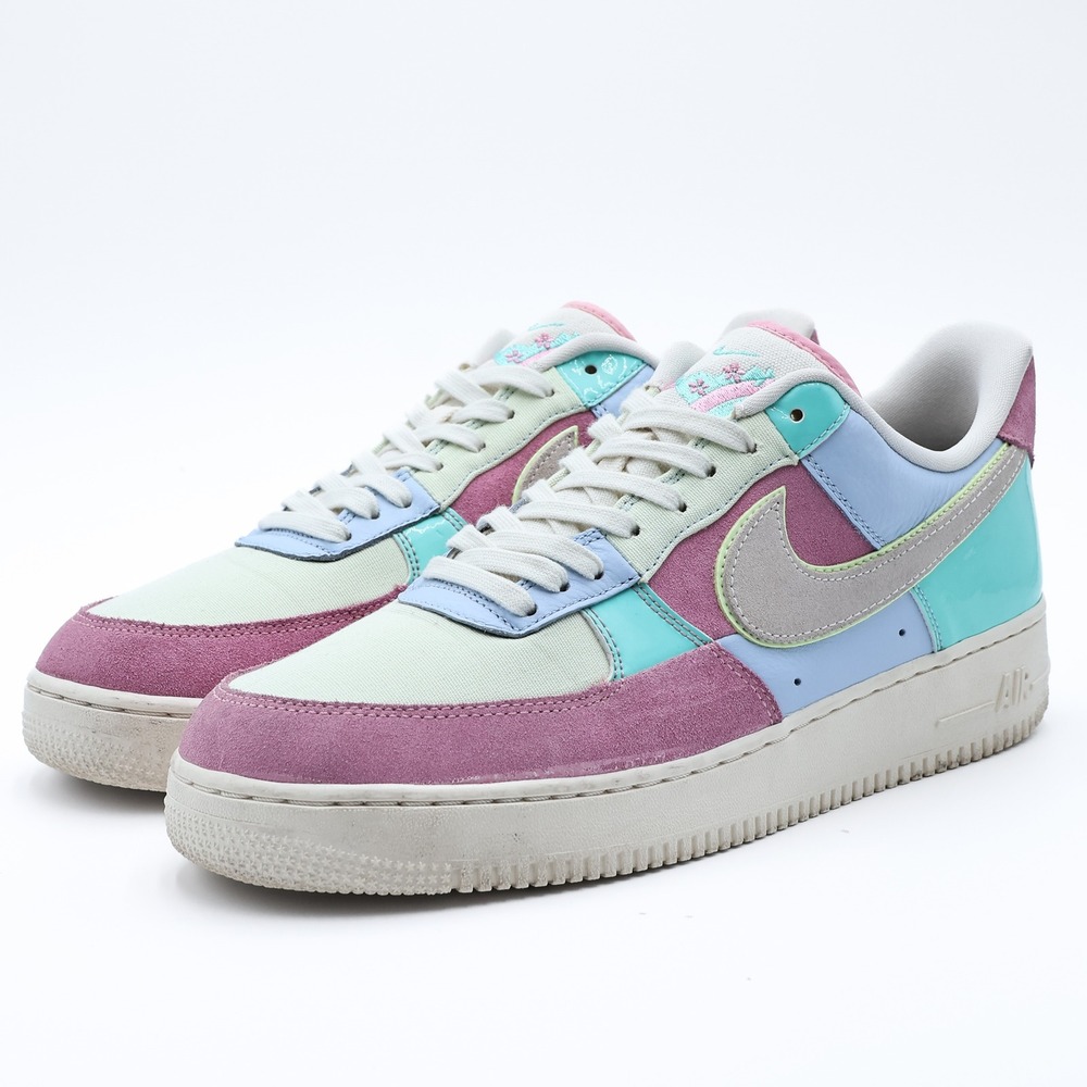 NIKE Men's US 11 Easter Spring Patchwork Air Force 1 07 QS Low Sneakers